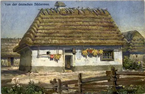 von der deutschen Südarmee - Galizisches Bauernhaus - Feldpost -230602