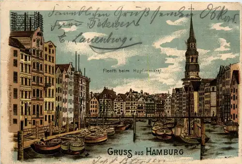 Gruss aus Hamburg - Litho -229602