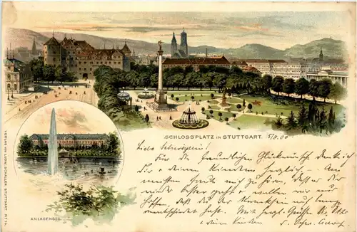 Schlossplatz Stuttgart - Litho -229622