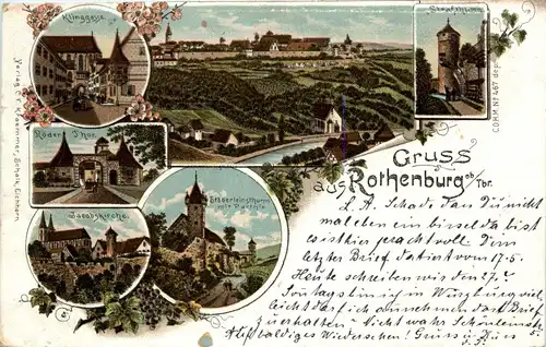 Gruss aus Rothenburg - Litho -229864