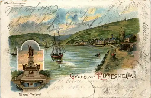 Gruss aus Rüdesheim - Litho -229476