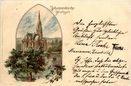 Johanneskirche Stuttgart - Litho -229616