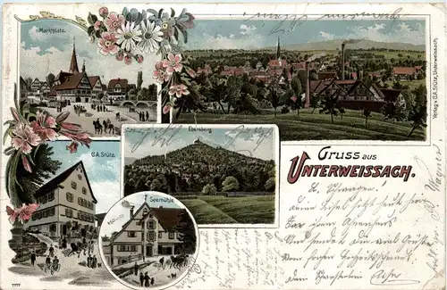 Gruss aus Unterweissach - Litho -228998