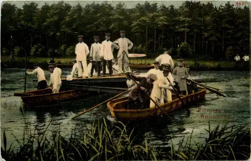 Pioniere beim Brückenbau - Feldpost -229182