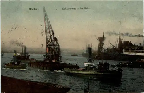 Hamburg - Schwimmkahn im Hafen -231670