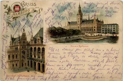 Gruss aus Hamburg - Litho -229592