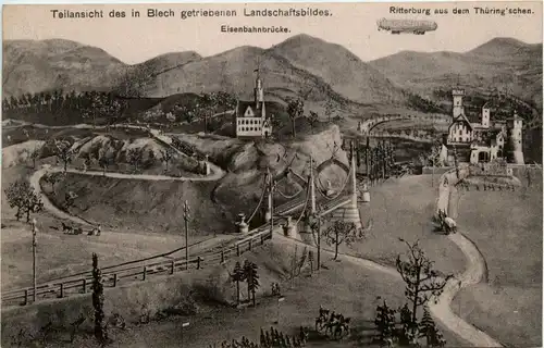 in Blech getriebenes Landschaftsbild -231998