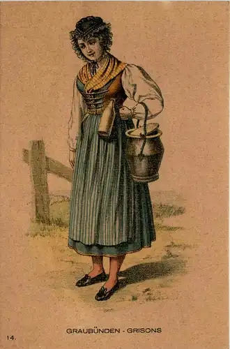 Graubünden Grisons Tracht -232438