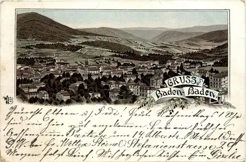 Gruss aus Baden-Baden - Litho -230422