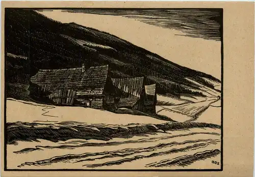 Schlesischer Erbhof - Künstlerkarte Bodo Zimmermann -262492