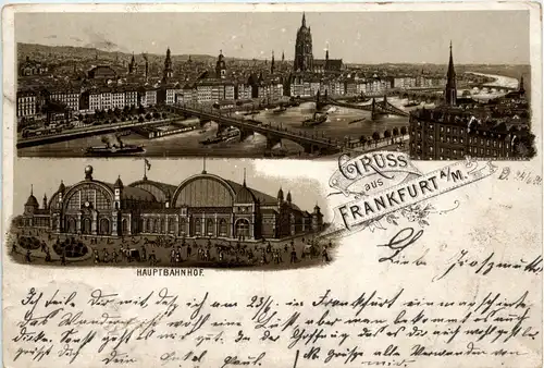 Gruss aus Frankfurt - Litho - Vorläufer 1892!!!! -232210