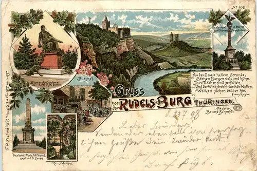 Gruss von der Rudelsburg - Litho -262084