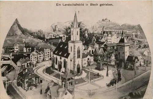 in Blech getriebenes Landschaftsbild -232000