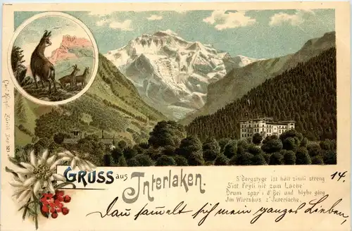 Gruss aus Interlaken - Litho - Carl Künzli -262672