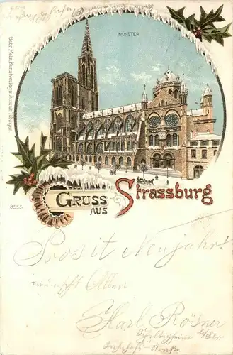 Gruss aus Strassburg - Winter Litho -262556