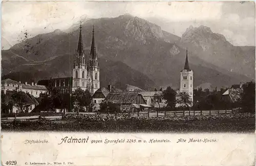 Admont, Stiftskirche gegen Sparafeld u. Hahnstein, Alte Markt-Kirche -310718
