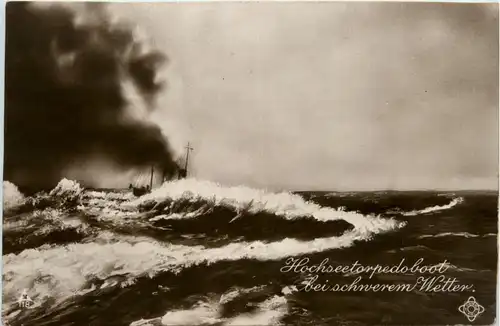Hochseetorpedoboot bei schwerem Wetter - Schiffspost -264428