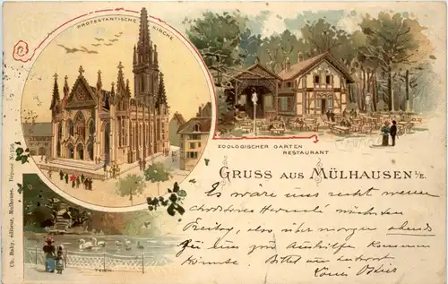 Gruss aus Mülhausen - Litho -264762