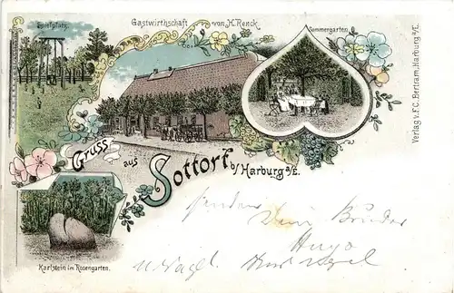 Gruss aus Sottorf bei Harburg - Rosengarten - Litho -264820