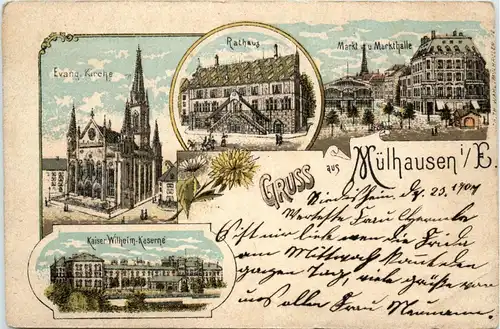 Gruss aus Mülhausen - Litho -264866