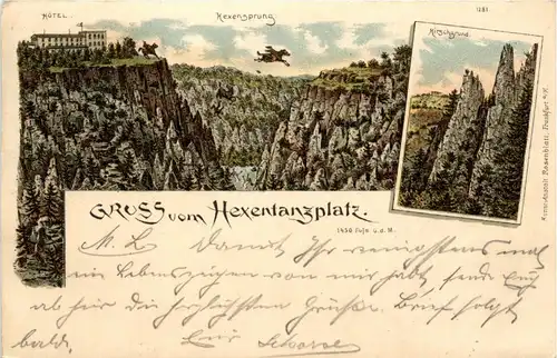 Gruss vom Hexentanzplatz - Litho -265420