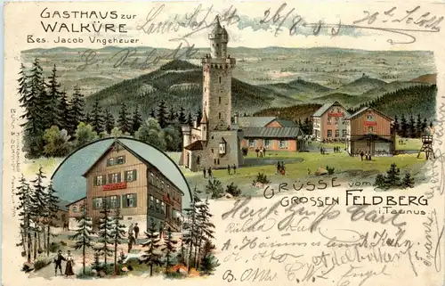 Gruss vom Grossen Feldberg - Gasthaus zur Walküre - Litho -265128