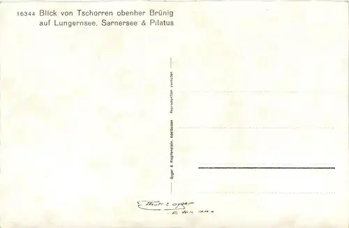 Blick von Tschorren obenher Brünig auf Lungernsee -274680