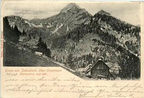 Gesäuse/Steiermark - Gesäuse, Gruss aus Johnsbach mit Reichenstein -315200