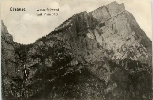 Gesäuse/Steiermark - Gesäuse, Wasserfallwand mit Planspitze -315220