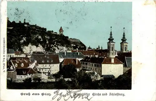 Graz/Steiermark - Graz, Mariahilfer Kirche und Schlossberg -315014