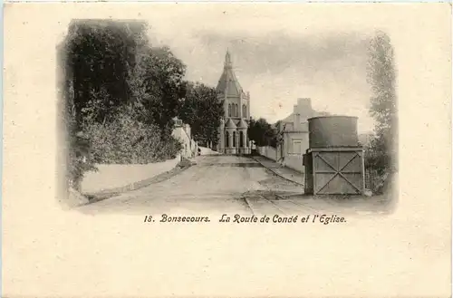 Bonsecours - La Route de Conde et l Eglise -282944