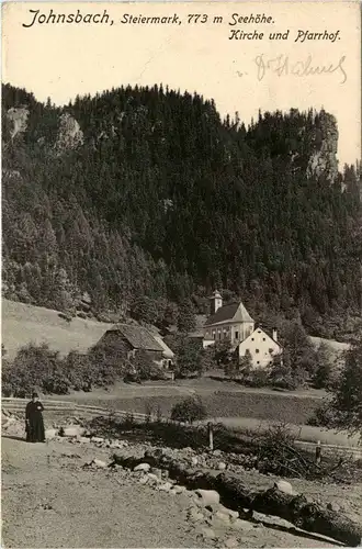 Gesäuse/Steiermark - Gesäuse, Johnsbach, Kirche und Pfarrhof -315466