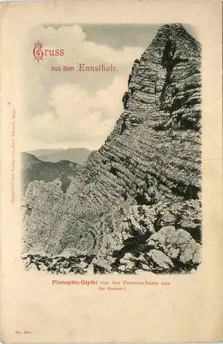 Gesäuse, Gruss aus dem Ennsthale - Planspitze-Gipfel -315376