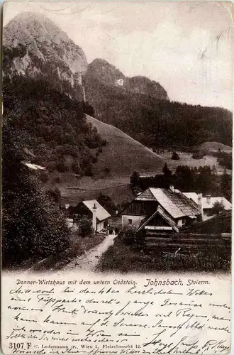 Gesäuse/Steiermark - Gesäuse, Donner-Wirtshaus mit dem unteren Oedstein, Johnsbach -315852