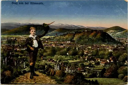 Graz/Steiermark - Graz, Gruss von der Hilmwarte -315056