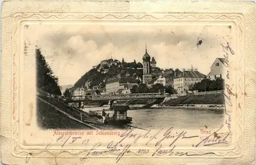 Graz/Steiermark - Graz, Albrechtbrücke mit Schlossberg -315752