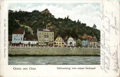 Graz/Steiermark - Graz, Schlossberg vom neuen Sackquai -315772