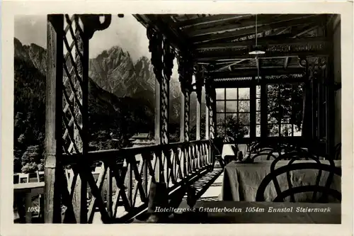 Gesäuse/Steiermark - Gesäuse, Hotelterrasse Gstatterboden Ennstal -315144