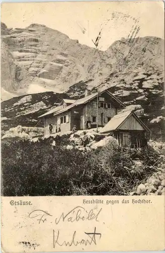 Gesäuse/Steiermark - Gesäuse, Hesshütte gegen das Hochtor -315966