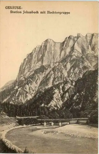 Gesäuse/Steiermark - Gesäuse, Station Johnsbach mit Hochtorgruppe -315170