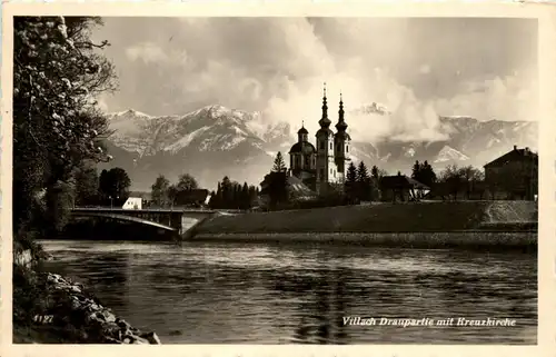 Villach/Kärnten - Villach, Draupartie mit Kreuzkirche -316244