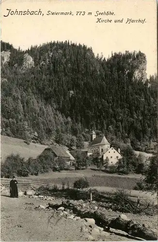 Gesäuse/Steiermark - Gesäuse, Johnsbach, Kirche und Pfarrhof -315298