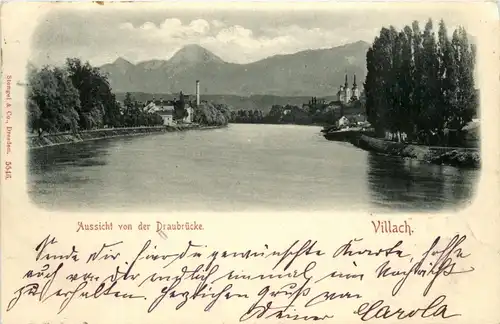 Villach/Kärnten - Villach, Aussicht von der Draubrücke -316072