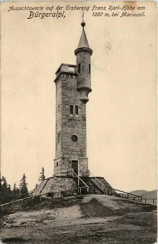 Mariazell, Aussichtswarte auf der Erzherzog Franz Karl-Höhe -316302