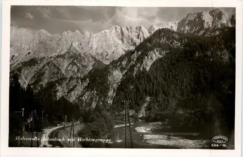 Admont und Gesäuse/Steiermark - Haltestelle Johnsbach mit Hochtorgruppe -317030