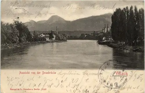 Villach/Kärnten - Villach, Aussicht von der Draubrücke -316142