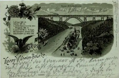 Gruss von der Kaiser Wilhelm Brücke - Litho -243014