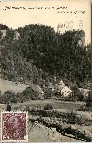 Gesäuse/Steiermark - Gesäuse, Johnsbach , Kirche und Pfarrhof -315294