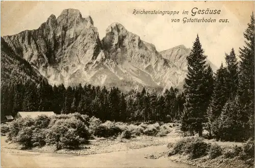 Gesäuse/Steiermark - Gesäuse, Reichensteingruppe von Gstatterboden aus -315314