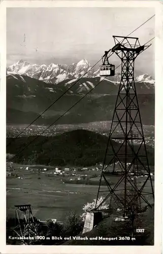 Villach/Kärnten - Villach, Kanzelbahn, Blick auf Villach und Mangart -317790